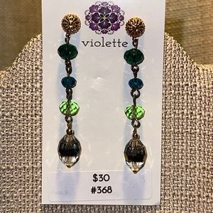 Unique Vintage Beaded Earrings #368 Handmade by Violette Grace